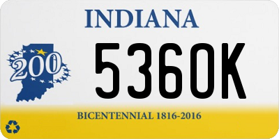 IN license plate 536OK