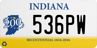 IN license plate 536PW