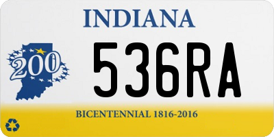 IN license plate 536RA