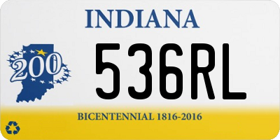 IN license plate 536RL