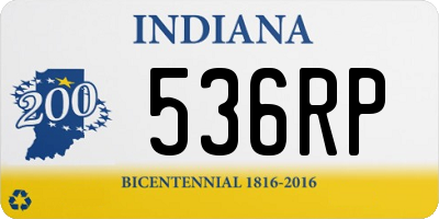 IN license plate 536RP