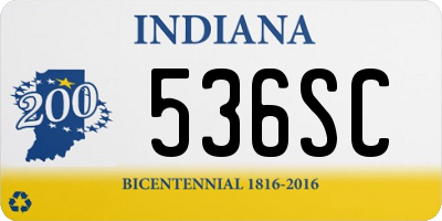 IN license plate 536SC