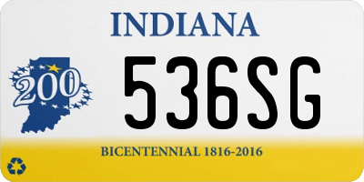 IN license plate 536SG