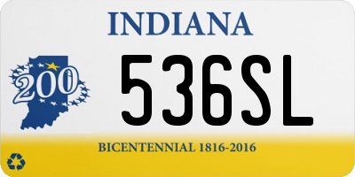 IN license plate 536SL