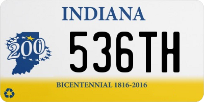 IN license plate 536TH