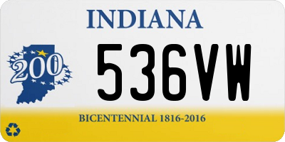 IN license plate 536VW