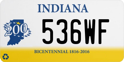 IN license plate 536WF