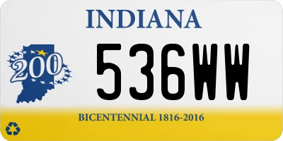 IN license plate 536WW