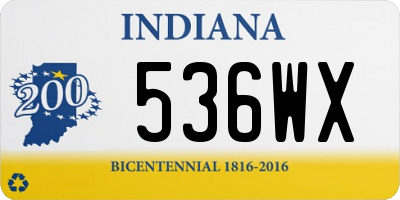 IN license plate 536WX