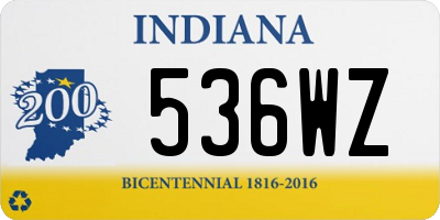 IN license plate 536WZ