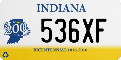 IN license plate 536XF