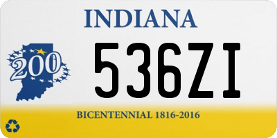 IN license plate 536ZI