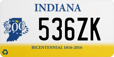 IN license plate 536ZK