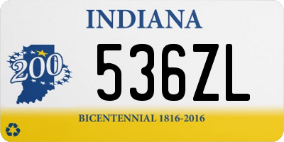 IN license plate 536ZL