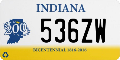 IN license plate 536ZW