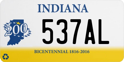 IN license plate 537AL