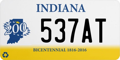 IN license plate 537AT