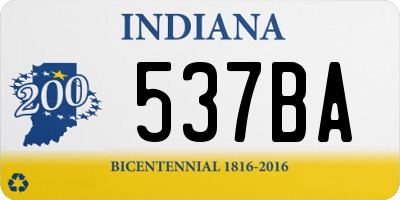 IN license plate 537BA