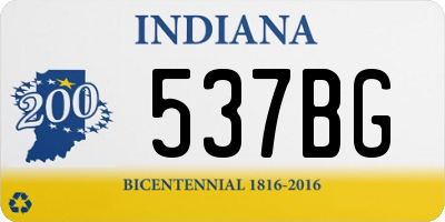 IN license plate 537BG