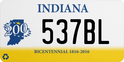 IN license plate 537BL