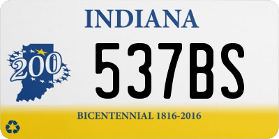 IN license plate 537BS