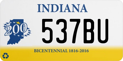 IN license plate 537BU