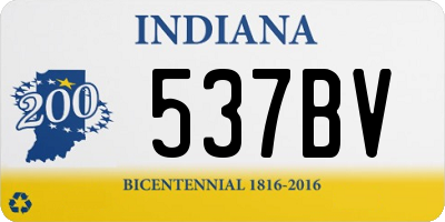 IN license plate 537BV