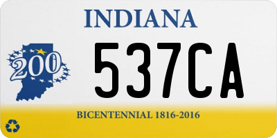 IN license plate 537CA