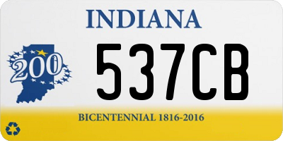 IN license plate 537CB