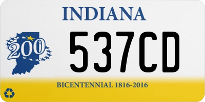 IN license plate 537CD