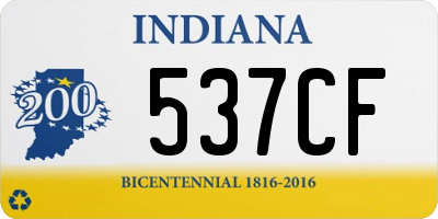 IN license plate 537CF