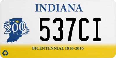 IN license plate 537CI