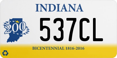 IN license plate 537CL