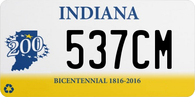 IN license plate 537CM