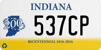 IN license plate 537CP