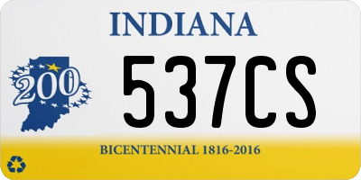 IN license plate 537CS