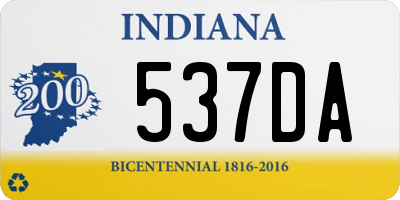 IN license plate 537DA