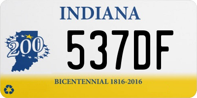 IN license plate 537DF