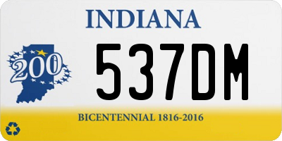 IN license plate 537DM