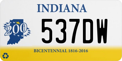 IN license plate 537DW