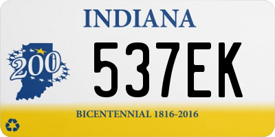 IN license plate 537EK