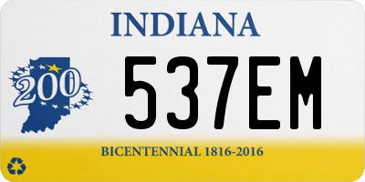 IN license plate 537EM