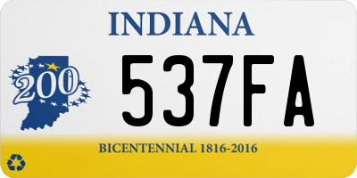 IN license plate 537FA