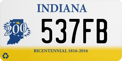 IN license plate 537FB