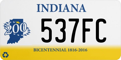 IN license plate 537FC