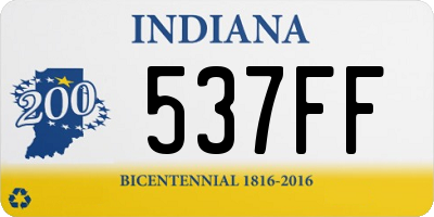 IN license plate 537FF