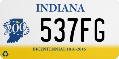 IN license plate 537FG