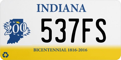 IN license plate 537FS