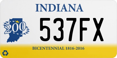 IN license plate 537FX