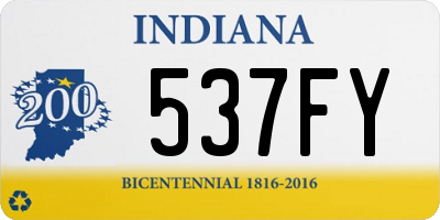 IN license plate 537FY